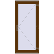 Вхідні двері 900x2000 мм REHAU Euro-Design 60 WALNUT з двох сторін