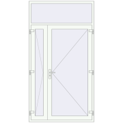 Вхідні двері 1400x2600 мм REHAU Euro-Design 60 Білий (RAL 9016) з двох сторін