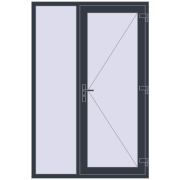 REHAU Euro-Design 60 1360x2050 мм ANTHRACITE_GREY_STRUKTURAL з двох сторін