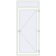 Вхідні двері 1000x2400 мм REHAU Brillant-Design Білий (RAL 9016) з двох сторін