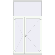 Вхідні двері 1650x3000 мм REHAU Brillant-Design Білий (RAL 9016) з двох сторін Вхідні двері 1650x3000 мм REHAU Brillant-Design Білий (RAL 9016) з двох сторін