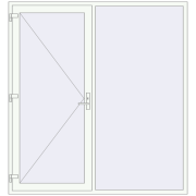 REHAU SYNEGO 2110x2270 мм Білий (RAL 9016) з двох сторін