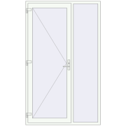 Вхідні двері 1450x2400 мм REHAU SYNEGO Білий (RAL 9016) з двох сторін Вхідні двері 1450x2400 мм REHAU SYNEGO Білий (RAL 9016) з двох сторін