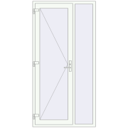 Вхідні двері 1150x2300 мм REHAU Euro-Design 60 Білий (RAL 9016) з двох сторін Вхідні двері 1150x2300 мм REHAU Euro-Design 60 Білий (RAL 9016) з двох сторін