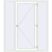 Вхідні двері 1900x2200 мм REHAU Brillant-Design Білий (RAL 9016) з двох сторін Вхідні двері 1900x2200 мм REHAU Brillant-Design Білий (RAL 9016) з двох сторін