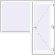 Вхідні двері 2100x2100 мм REHAU Brillant-Design Білий (RAL 9016) з двох сторін