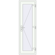 Вхідні двері 600x1900 мм REHAU Euro-Design 60 Білий (RAL 9016) з двох сторін