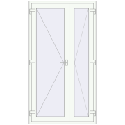 Вхідні двері 1200x2200 мм REHAU Euro-Design 60 Білий (RAL 9016) з двох сторін