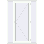 Вхідні двері 1600x2300 мм REHAU SYNEGO Білий (RAL 9016) з двох сторін Вхідні двері 1600x2300 мм REHAU SYNEGO Білий (RAL 9016) з двох сторін
