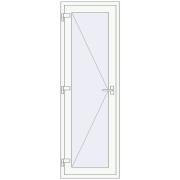 Вхідні двері 700x2100 мм REHAU SYNEGO Білий (RAL 9016) з двох сторін