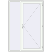 Вхідні двері 1500x2200 мм REHAU Euro-Design 60 Білий (RAL 9016) з двох сторін