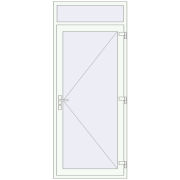 Вхідні двері 1000x2400 мм REHAU Brillant-Design Білий (RAL 9016) з двох сторін