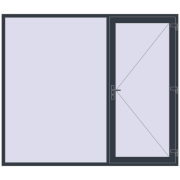 REHAU SYNEGO 2520x2165 мм ANTHRACITE_GREY_STRUKTURAL з двох сторін