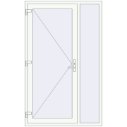 Вхідні двері 1300x2100 мм REHAU Euro-Design 60 Білий (RAL 9016) з двох сторін