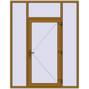 Вхідні двері 1800x2300 мм REHAU Euro-Design 60 LIGHT_OAK з двох сторін