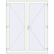 Вхідні двері 1800x2280 мм REHAU Euro-Design 60 Білий (RAL 9016) з двох сторін