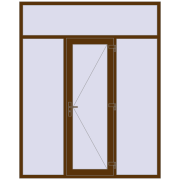 Вхідні двері 2000x2500 мм REHAU Brillant-Design WALNUT з двох сторін Вхідні двері 2000x2500 мм REHAU Brillant-Design WALNUT з двох сторін