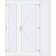 Вхідні двері 1800x2200 мм REHAU Euro-Design 60 Білий (RAL 9016) з двох сторін