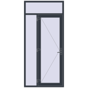 Вхідні двері 1200x2600 мм REHAU Euro-Design 60 ANTHRACITE_GREY_STRUKTURAL з двох сторін