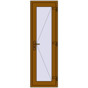 Вхідні двері 600x1900 мм REHAU Euro-Design 60 GOLDEN OAK з двох сторін
