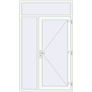 Вхідні двері 1400x2400 мм REHAU Brillant-Design Білий (RAL 9016) з двох сторін