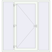 Вхідні двері 1888x2008 мм REHAU Brillant-Design Білий (RAL 9016) з двох сторін Вхідні двері 1888x2008 мм REHAU Brillant-Design Білий (RAL 9016) з двох сторін