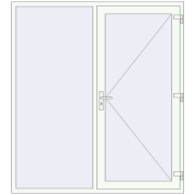 REHAU Euro-Design 60 1850x2050 мм Білий (RAL 9016) з двох сторін