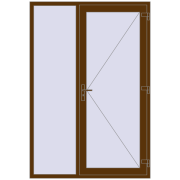 Вхідні двері 1500x2200 мм REHAU Euro-Design 60 WALNUT з двох сторін