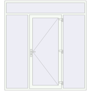 Вхідні двері 2200x2400 мм REHAU Brillant-Design Білий (RAL 9016) з двох сторін Вхідні двері 2200x2400 мм REHAU Brillant-Design Білий (RAL 9016) з двох сторін