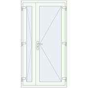 REHAU Euro-Design 60 1100x2080 мм Білий (RAL 9016) з двох сторін