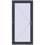 Вхідні двері 1000x2100 мм REHAU Euro-Design 60 ANTHRACITE_GREY_STRUKTURAL з двох сторін