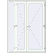 Вхідні двері 1600x2200 мм REHAU Brillant-Design Білий (RAL 9016) з двох сторін