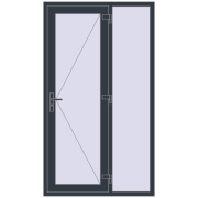 REHAU Euro-Design 60 1200x2100 мм ANTHRACITE_GREY_STRUKTURAL ззовні