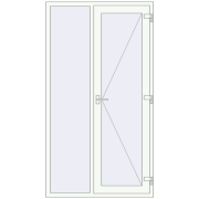 REHAU Euro-Design 60 1230x2230 мм Білий (RAL 9016) з двох сторін