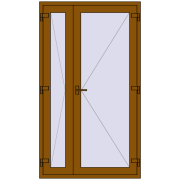 Вхідні двері 1200x2100 мм REHAU Brillant-Design GOLDEN OAK ззовні