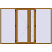 Вхідні двері 3180x2250 мм REHAU Euro-Design 60 LIGHT_OAK з двох сторін