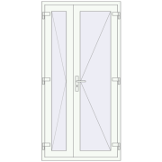 Вхідні двері 1042x2100 мм REHAU Euro-Design 60 Білий (RAL 9016) з двох сторін Вхідні двері 1042x2100 мм REHAU Euro-Design 60 Білий (RAL 9016) з двох сторін