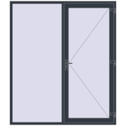 Вхідні двері 2020x2350 мм REHAU SYNEGO ANTHRACITE_GREY_STRUKTURAL з двох сторін