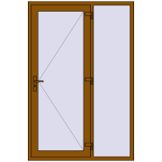 Вхідні двері 1400x2100 мм REHAU Brillant-Design GOLDEN OAK з двох сторін