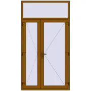 Вхідні двері 1400x2600 мм REHAU Euro-Design 60 GOLDEN OAK з двох сторін