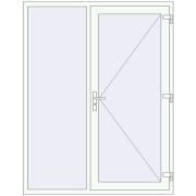 REHAU Euro-Design 60 1600x2050 мм Білий (RAL 9016) з двох сторін REHAU Euro-Design 60 1600x2050 мм Білий (RAL 9016) з двох сторін