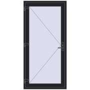 REHAU Euro-Design 60 1000x2050 мм BLACK_ULTI-MATT з двох сторін
