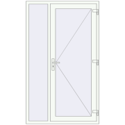 Вхідні двері 1250x2100 мм REHAU Brillant-Design Білий (RAL 9016) з двох сторін