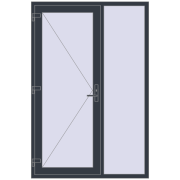 REHAU Euro-Design 60 1400x2100 мм ANTHRACITE_GREY_STRUKTURAL з двох сторін
