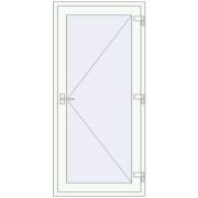 Вхідні двері 900x1900 мм REHAU Euro-Design 60 Білий (RAL 9016) з двох сторін