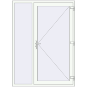 Вхідні двері 1500x2050 мм REHAU Brillant-Design Білий (RAL 9016) з двох сторін