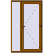 Вхідні двері 1250x2050 мм REHAU Euro-Design 60 GOLDEN OAK з двох сторін