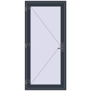 REHAU Euro-Design 60 950x2050 мм ANTHRACITE_GREY_STRUKTURAL з двох сторін