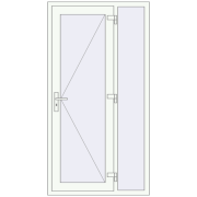 Вхідні двері 1050x2000 мм REHAU Euro-Design 60 Білий (RAL 9016) з двох сторін Вхідні двері 1050x2000 мм REHAU Euro-Design 60 Білий (RAL 9016) з двох сторін