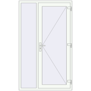 Вхідні двері 1240x2080 мм REHAU Euro-Design 60 Білий (RAL 9016) з двох сторін Вхідні двері 1240x2080 мм REHAU Euro-Design 60 Білий (RAL 9016) з двох сторін